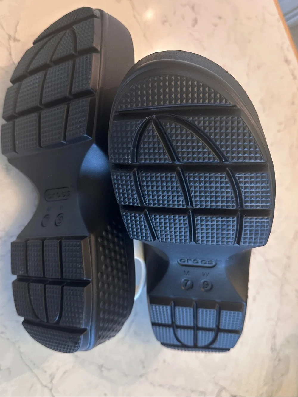 CROCS White Platform Fisherman Sandal with Black Platform